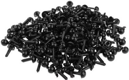 Lyla 200 Pieces Black Plastic Safety Eyes for Teddy Bear Doll Animal Toys 6MM  - 10 cm