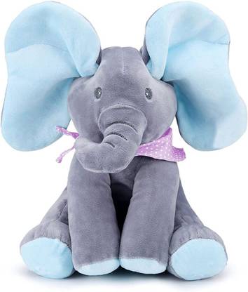NIYAMAT Plush Singing Elephant with Ears Moving Electric Plush Toy(multi color)  - 15 cm