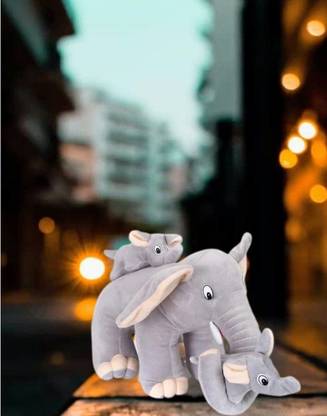 jr jack & rose mother elephant stuffed toy and the cute animal soft toy- Toy for Boys & Girls  - 30 cm