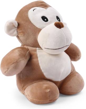 My Baby Excels Cute Monkey Plush with Embroidery Eyes - Brown 28cm  - 28 cm