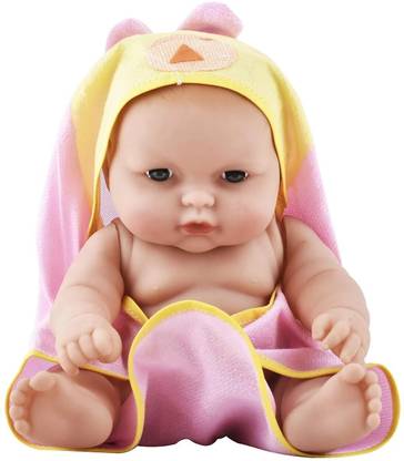 RPC99 Natural Looking Baby Toy Wearing a Towel with Movable Hands and Legs  - 22 cm