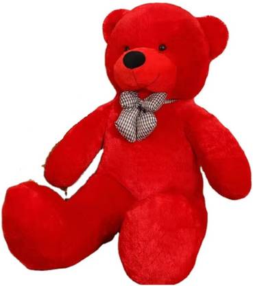 tinytotem Big Teddy Red Soft Plush Toy for Kids Cuddly Stuffed Animal with Cute Design  - 90 cm