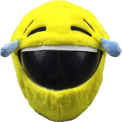 TEDDYHUBS Smiley Motorcycle Helmet Cover Funny Emojy Face Helmet Full Face for Adults  - 46 cm