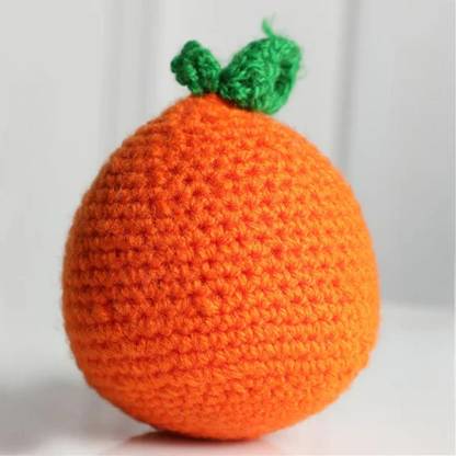 Loophoop Crochet handmade Orange soft toy  - 10 cm