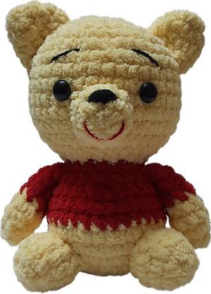 crochet artwork Crochet Handmade Pooh Bear Plush Soft Toy  - 8 inch