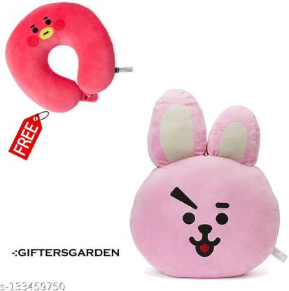 Gifters garden Plush Pillow Stuffed Toy BTS Character BTS21 (Cooky) WASHABLE(FREE Neck Pillow) - 40 cm