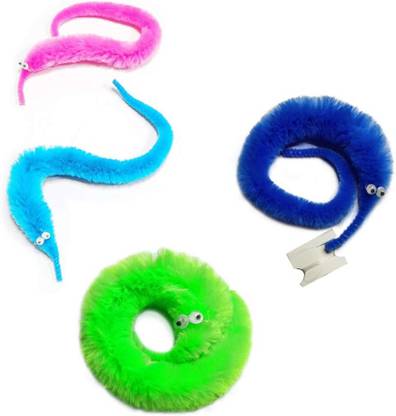 KIDWILL Fuzzy Worm Toys with Rainbow Worms on String Bulk for Trick Toys  - 1 cm
