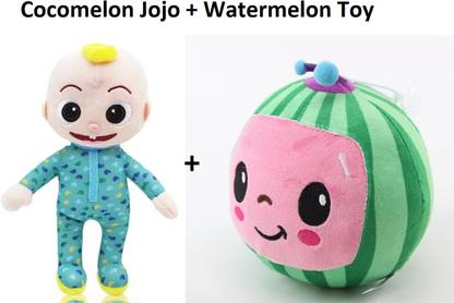 WSA RETAIL;CHOOSE.PAY.DELIVERED Cocomelon Jojo + Watermelon Ball Soft Toy Cute Plush Toy Premium Quality 25cm  - 25 cm