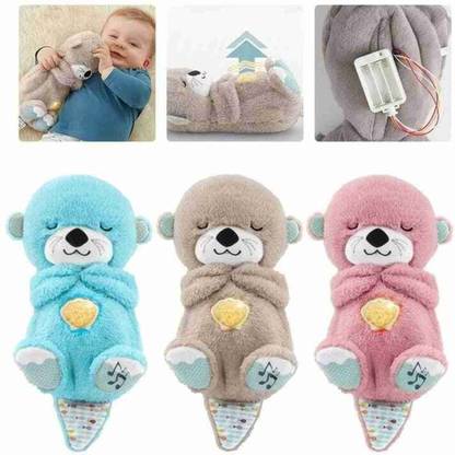 Teddyera Breathing Teddy Bear With Music & Lights, Tummy Up Down, Gift for Baby  - 35 cm