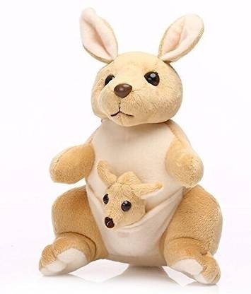 Frantic Kangaroo Soft Toy Brown - Height 38 cm  - 38 cm