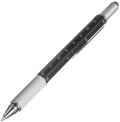 VASADIGITAL 6 in1 Ballpoint Pen ,Ruler, Level, Screwdriver, Flathead Bit Slotted screwdriver Stylus