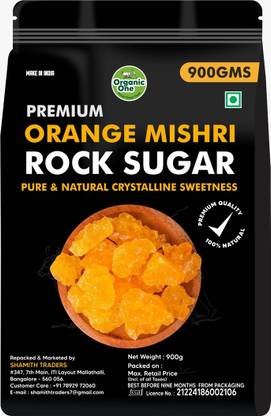 Organic One Rock Sugar|Crystal Thread Mishri|Kallusakkare|Orange-900g-Pure Natural Sweetness Sugar