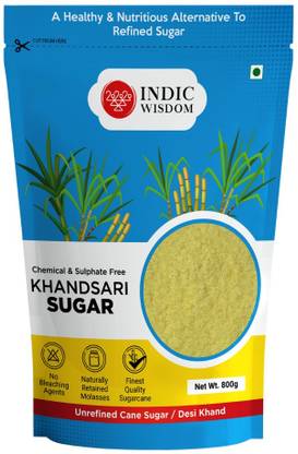 IndicWisdom Khandsari Sugar 800gm | Unprocessed/Unrefined or Raw Sugar | Desi Khand Sugar