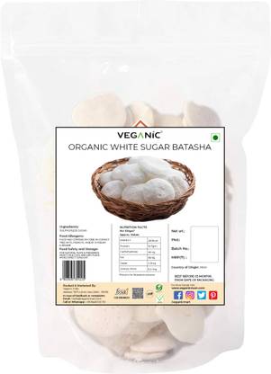 Veganic Organic White Sugar Batasha/Patasha Prashad For Pooja | Sugar Drop Candy 100g Sugar
