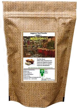 WILD FOREST Jaggery Powder, Sugarcane ,Shakkar, Gud, Natural & Healthy Sweetener 400 gm Sugar