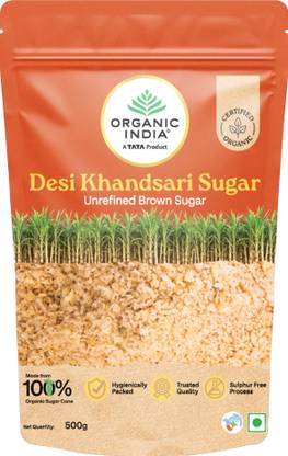 ORGANIC INDIA Desi Khandsari Sugar (Unrefined Brown Sugar) Sugar