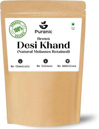 Puranic Organic Brown Desi Khand I Khandsari Sugar I Natural Molasses Retained Raw Sugar