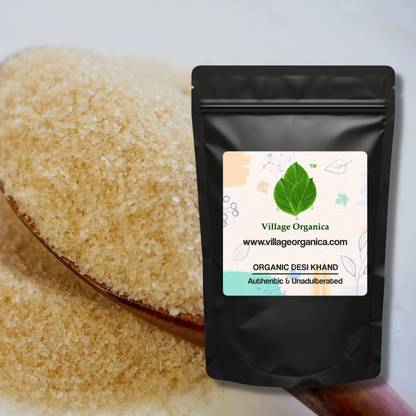 Village Organica Desi Khand | Organic & Natural | Pure & Unrefined | Raw Sugar | Handmade | No Chemicals |Storehouse of Nutrients | Immense Health Benefits | Khandsari | Great for Diabetes | Sugar