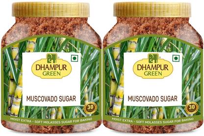 DHAMPUR GREEN Muscovado Sugar, 4.8 Kg (6X800G) | Barbados Sugar For Baking Sugar