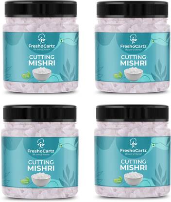 FreshoCartz Cutting Mishri | Diamond Sugar | Crystal Sugar | Misri Dana |Sugar Cubes 400gm*4 Sugar