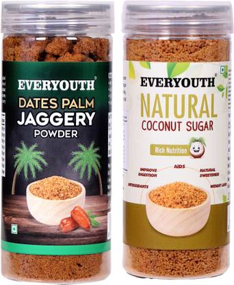 everyouth Deliciously Healthy Dates Palm Jaggery & Coconut Palm Jaggery Powder Sugar