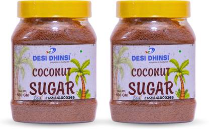 DESI DHINSI Organic Coconut Sugar, Low GI Natural & Vegan - Pack of 2 (500g Each) Sugar