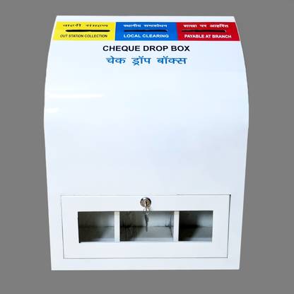 Adscope Heavy Grade Big Size Metal Cheque Drop Box with 3 Slits (Bilingual Sticker) Suggestion Box