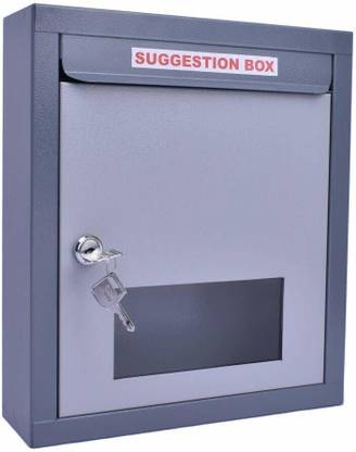 IMPULSE All in 1 Multipurpose Letter Box/Complaint Box/Donation Box with Lock Table Top or Wall Mount (Grey) Suggestion Box