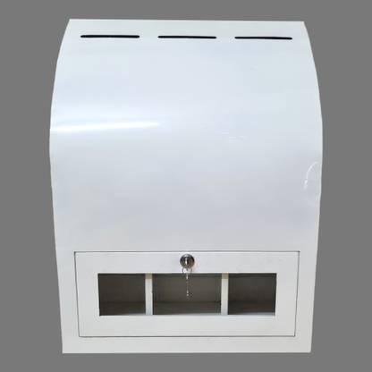 Adscope High Grade Big Metal Cheque Drop Box/Collection Box/Clearing Box with 3 Slits Suggestion Box
