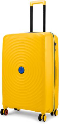 NASHER MILES Goa Hard-sided Polypropylene Check-In Luggage Yellow Blue 65cm Trolley bag Check-in Suitcase 8 Wheels - 24 inch
