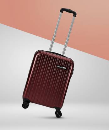 KILLER Classic Light-Weight & Durable Polycarbonate D. Red Hard Luggage Check-in Suitcase 8 Wheels - 20 Inch