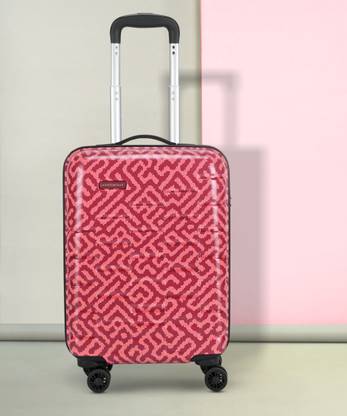 ARISTOCRAT Bravo Cabin Luggage - 55Cm, Maroon, Printed Hardcase, 8 Wheels, 5 Year Warranty Cabin Suitcase 8 Wheels - 22 Inch
