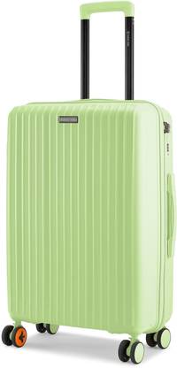 NASHER MILES Pondicherry Hardside Polypropylene Lime Yellow Trolley Check-in Suitcase 8 Wheels - 24 inch