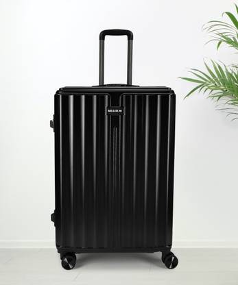 KILLER Vicosta-Light-Weight & Durable Polycarbonate Black Hard Luggage Check-in Suitcase 8 Wheels - 28 Inch