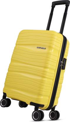 JACY LONDON Hard Sided PP 8 Wheel Spinners, Bag with Combi Lock(HPS-YELLOW) -22 inch Cabin Suitcase 8 Wheels - 22 inch