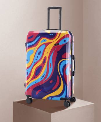 NASHER MILES Manali Polycarbonate Printed Trolley Bag Check-in Suitcase 8 Wheels - 28 inch