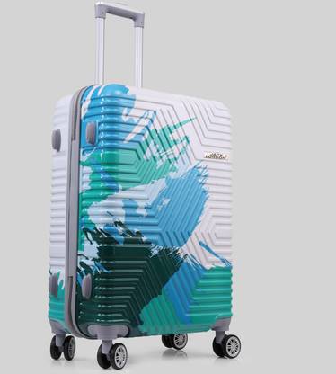 JACY LONDON Hard Sided PC 8 Spners, with Telescopic Steel Trolley and Number Lock Check-in Suitcase 8 Wheels - 28 inch