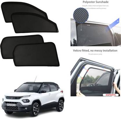 KS SUNSHADE Rear Window, Side Window Sun Shade For Tata Punch