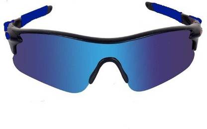 Cereto Blue & Black Sports Googles Mirrored UV Protection For Boys Cricket Goggles