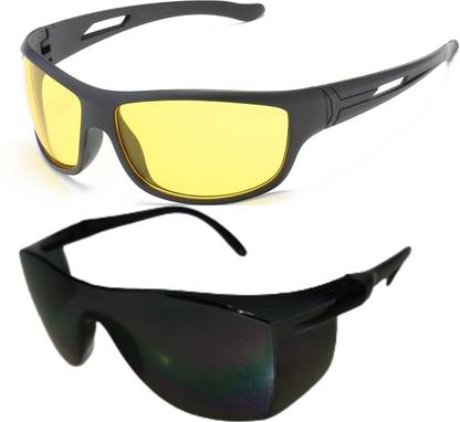 VAST Combo Pack Of 2 UV Protection Wrap Around & Anti glare Computer Glasses Cricket Goggles