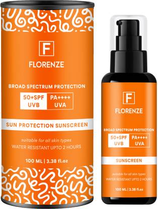 FLORENZE Sunscreen - SPF 50 PA++++ Lightweight with Multi-Vitamins, No White Cast, Broad Spectrum-For All Skin Type