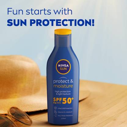 Nivea Men Sunscreen - SPF 50 Sun Protect & Light Texture PA+++ WaterProof With Vitamin E Lotion for Men & Women – UVA/UVB Protection