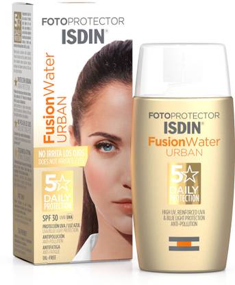 isdiN Sunscreen - SPF 50 Fotoprotector Fusion Water Urban SPF 30