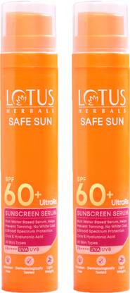 LOTUS HERBALS Sunscreen - SPF 50 PA++++ Safesun UltraRX Sunscreen Serum ( Pack of 2 ) ( 75ml * 2 )