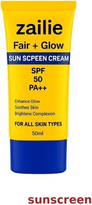 Zailie Sunscreen - SPF 50 PA++ Glow SPF 50 Skin Cream