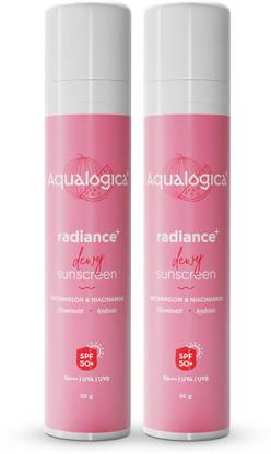 Aqualogica Sunscreen - SPF 50 PA++++ Ray of Radiance Duo (2 Pck Dewy Sunscreen SPF 50 with Watermelon & Niacinamide)