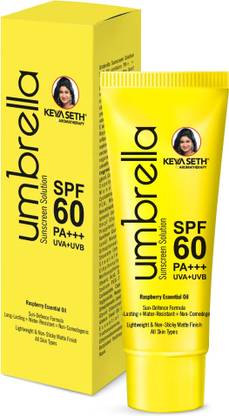 KEYA SETH AROMATHERAPY Sunscreen - SPF 50 PA+++ Umbrella Sunscreen Solution SPF 60 Broad Spectrum Protection with Raspberry Oil