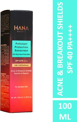 Hana Beauty Sunscreen - SPF 40 PA++++ Pollutant Protection Sunscreen (For Oily & Acne Prone Skin)