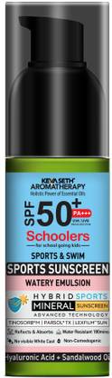 KEYA SETH AROMATHERAPY Sunscreen - SPF 50 PA++ Schoolers Kids Sports Mineral Sunscreen SPF 50 PA+++, Boys & Girls, Watery