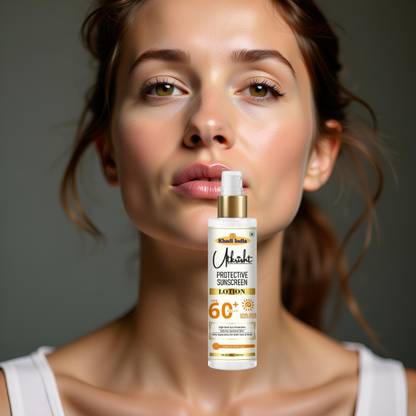 Utkrisht Sunscreen - SPF 60+ PA+++ Khadi Broad Spectrum Sunscreen Lotion SPF 60 for Clear Skin Care